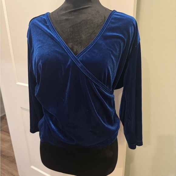 Soft surroundings Velvet Alyssa Knit Top blue - Picture 1 of 6
